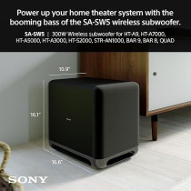 Sony Sa-Sw5 300W Wireless Subwoofer With Rich Powerful Bass From A 180Mm Driver Unit For Ht-A9/Ht-A7000 Up The Intensity Of Your Home Theatre System And Soundbar