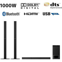 Sony Ht-S700Rf 1000W High Power Real 5.1 Ch Soundbar, Tall Boy Rear Speakers, Dolby Digital, Hdmi Arc, Optical Input, Dts Surround Sound, Black