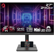 GAMEON GOML27QHD240IPS Midnight Signature 27 Inch Black Gaming Monitor, 2560 x 1440p 2K QHD Fast IPS, 240Hz Refresh Rate, Ultra-Fast Response, HDMI 2.1, FreeSync/G-Sync, Crosshair, HDR, PS5, VRR Support
