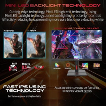 GAMEON GOML27QHD240IPS Midnight Signature 27 Inch Black Gaming Monitor, 2560 x 1440p 2K QHD Fast IPS, 240Hz Refresh Rate, Ultra-Fast Response, HDMI 2.1, FreeSync/G-Sync, Crosshair, HDR, PS5, VRR Support