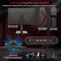 GAMEON GOML27QHD240IPS Midnight Signature 27 Inch Black Gaming Monitor, 2560 x 1440p 2K QHD Fast IPS, 240Hz Refresh Rate, Ultra-Fast Response, HDMI 2.1, FreeSync/G-Sync, Crosshair, HDR, PS5, VRR Support