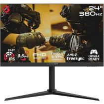 GAMEON GOMP24FHD380IPS Midnight Pro series, Black Gaming Monitor 24 inch, 1920 x 1080p FHD Fast IPS Panel, 380Hz Refresh Rate, Response Time, 2.1 HDMI, Freesync And Gsync, Supports HDR, PS5, VRR