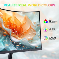 KOORUI 27-Inch Curved Business Monitor Full HD 1920 x 1080, 75Hz Refresh Rate, sRGB 99% Color Gamut, 16.7m Maximum Color, Tilt Adjustable, HDMI and VGA, Eye Protection 27N5CA