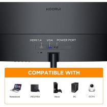 KOORUI 27-Inch Curved Business Monitor Full HD 1920 x 1080, 75Hz Refresh Rate, sRGB 99% Color Gamut, 16.7m Maximum Color, Tilt Adjustable, HDMI and VGA, Eye Protection 27N5CA