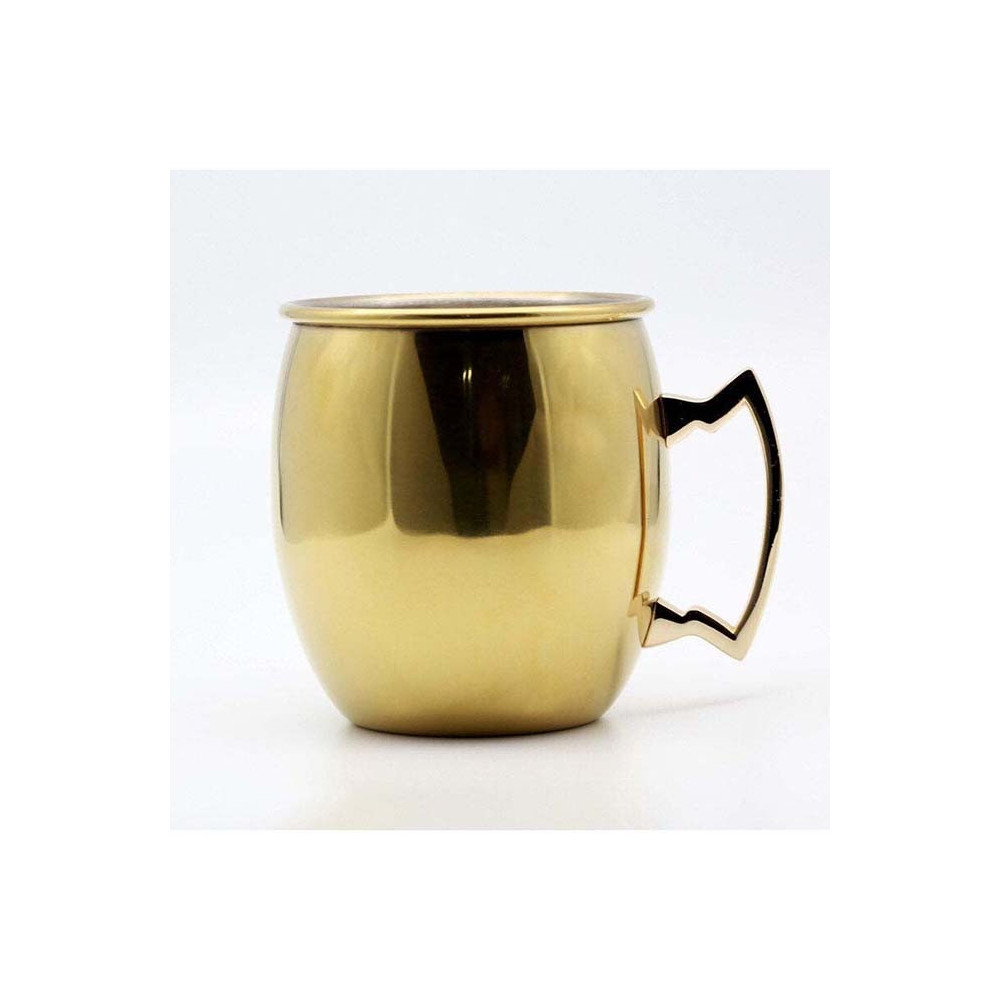 MG Barware Moscow Mule Cocktail Metal Glass Gold Plated Mirror