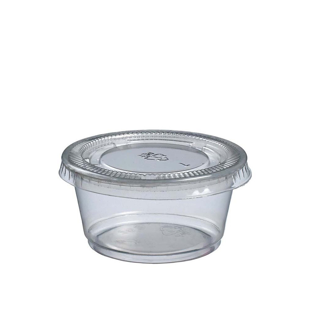 Solia France Portion Cup, 60 Ml, Tpt Pp Base + Tpt Pet Lid, C And C Pouch x 100, 65 x 32