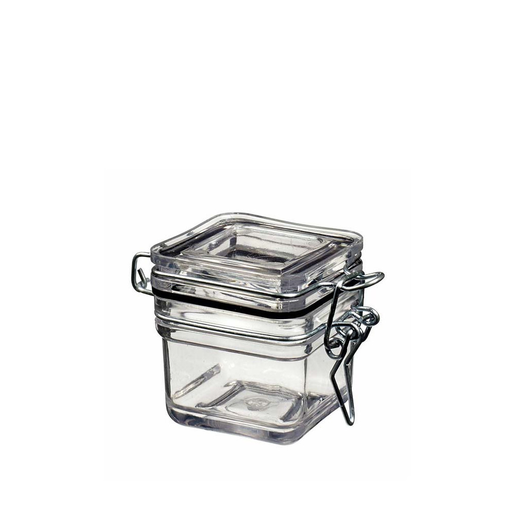 Solia France Square Kilner Jar 60Ml + Hinged Lid-69 x 50,7 x 53, 6-Case Pack 240