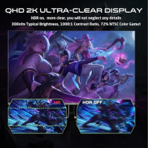 GAMEON New 2024 2K Gaming Monitor 27 inch, GOPS27QHD180IPS, QHD IPS Panel,180Hz Refresh Rate, 0.5ms Response Time, 2.1 HDMI, G-Sync and FreeSync, HDR, Console Ready