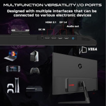 GAMEON New 2024 2K Gaming Monitor 27 inch, GOPS27QHD180IPS, QHD IPS Panel,180Hz Refresh Rate, 0.5ms Response Time, 2.1 HDMI, G-Sync and FreeSync, HDR, Console Ready