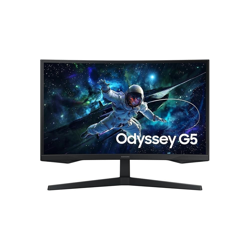 Samsung 27 inch Odyssey G5 G55C QHD Curved Gaming Monitor, 165Hz refresh rate and 1ms response time (MPRT), 1000R Curved Screen, AMD FreeSync, Middle East Version, LS27CG552EMXUE
