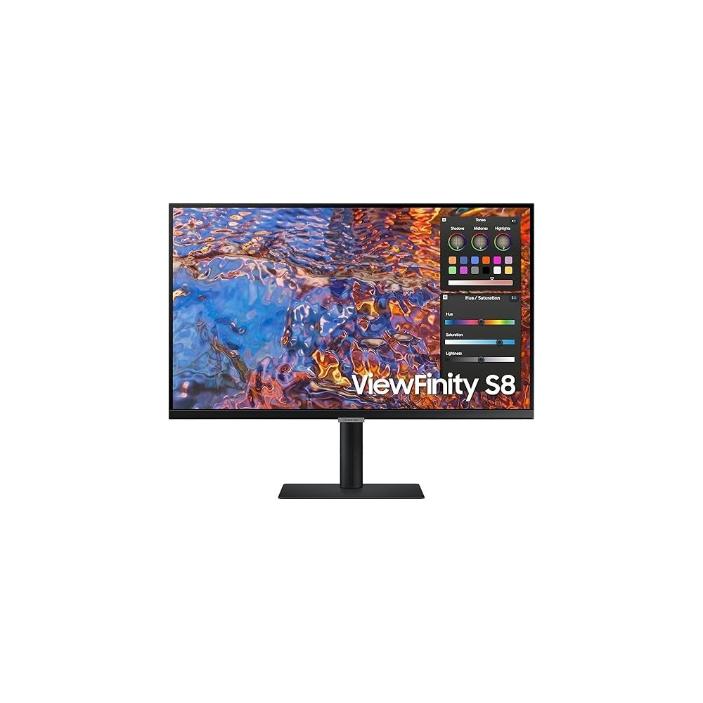 Samsung ViewFinity S8 27 inch UHD 3,840 x 2,160 monitor with IPS panel, 60Hz refresh rate and 5ms response time, USB type-C, Charging Power 90W, TUV certified Eye Care, LS27B800PXMXUE