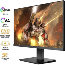 KOORUI 22-Inch Full HD Monitor 1920 x 1080, 100Hz Refresh Rate, 5ms Response Time, sRGB 99% Colour Gamut, Built-in Speaker, Tilt Adjustable, VESA Compatible, HDMI and VGA, Eye Protection, Adaptive Sync