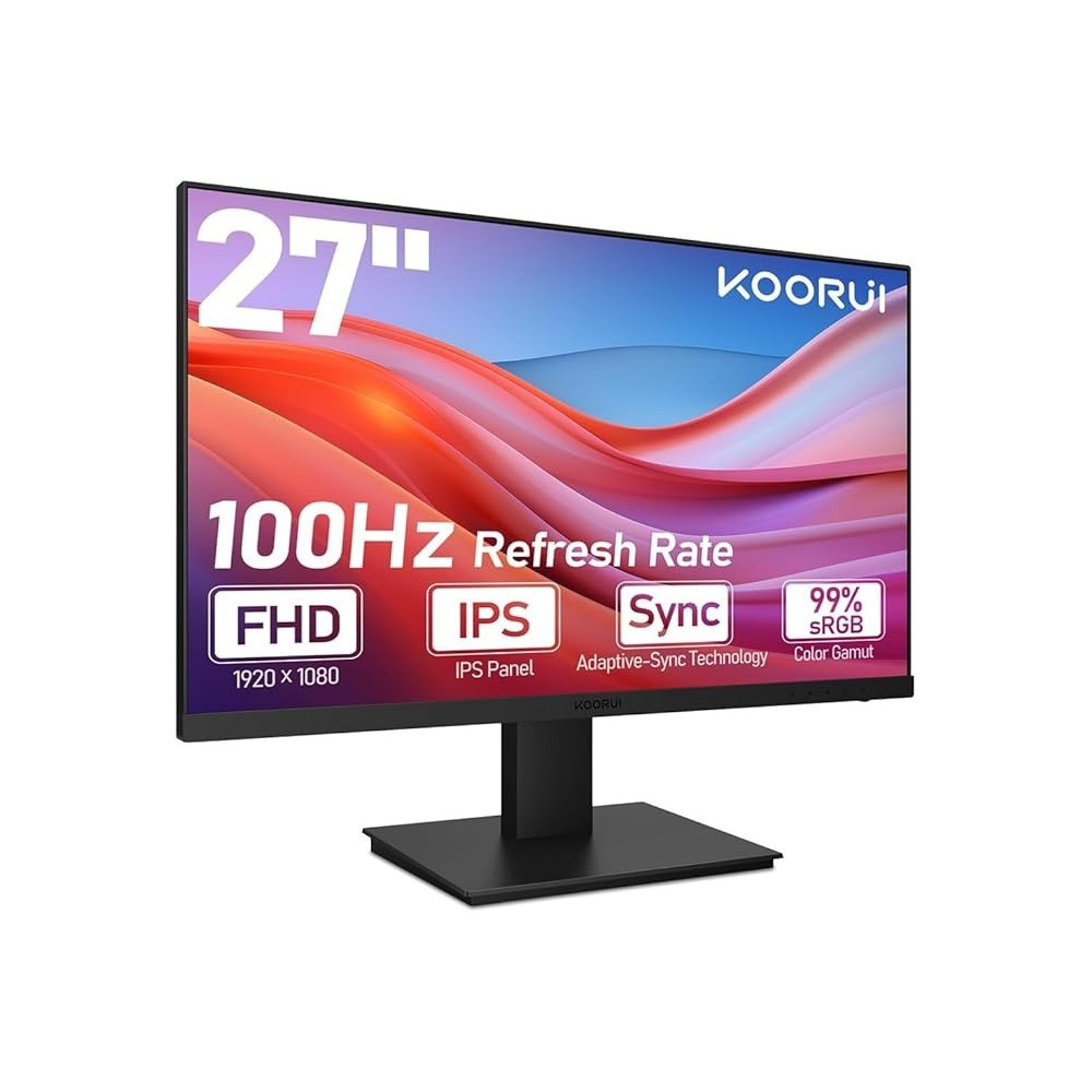 Koorui 27-Inch 100Hz Refresh Rate IPS Full HD Business Monitor, Black