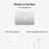 Apple 2025 MacBook Air 13inch, M4 chip with 10core CPU and 8core GPU, 16GB Unified Memory, 256GB Silver MW0W3 English 1 Year Warranty