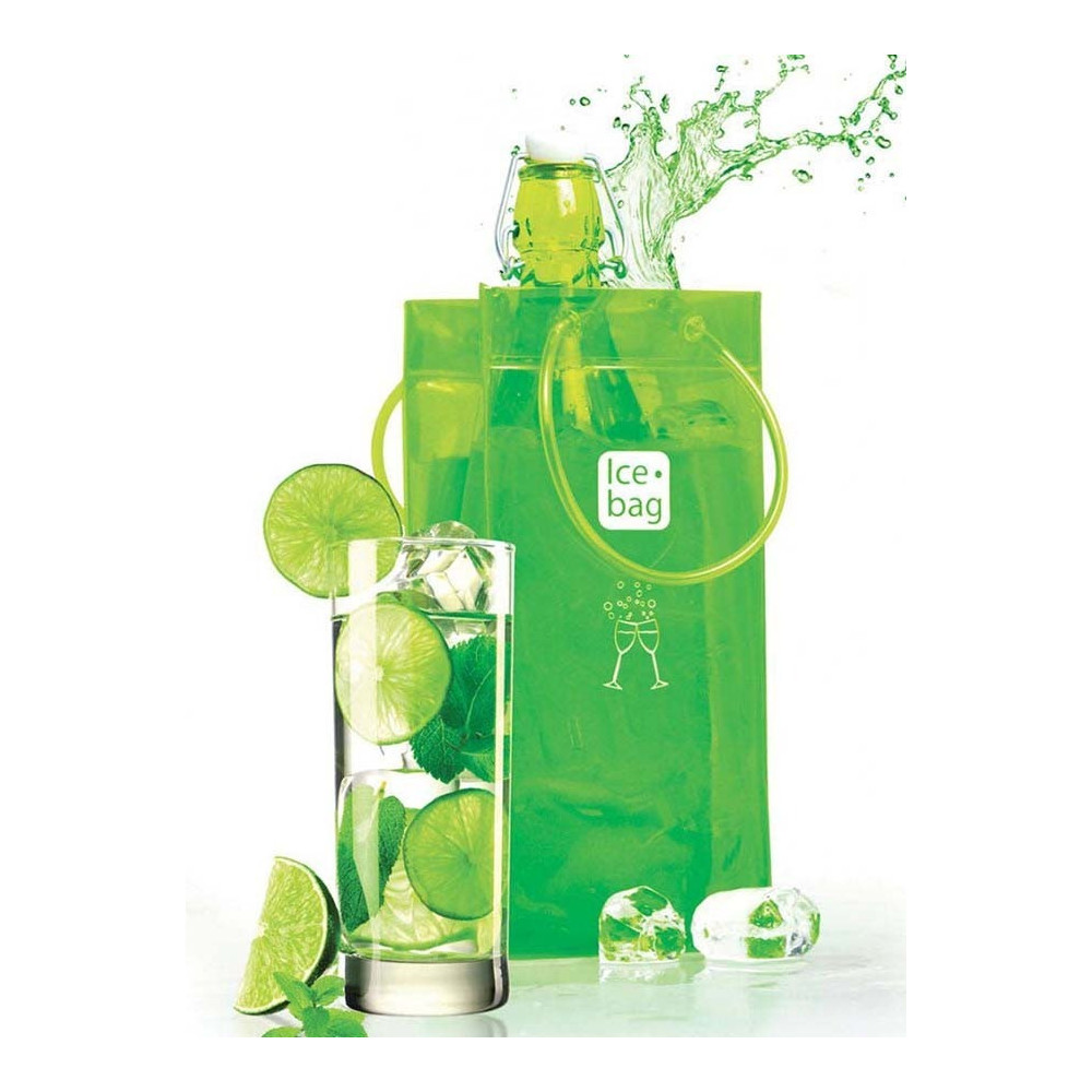 Ice Bag Basic Acid Green 11+11 x 25.5 Cm/6