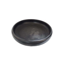 India Handmade Clay Round Plate Black, 750 Ml