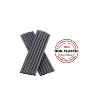 Bar Stuff Short Corn Straw Black Ecological, (Pack Of 150 Pieces)