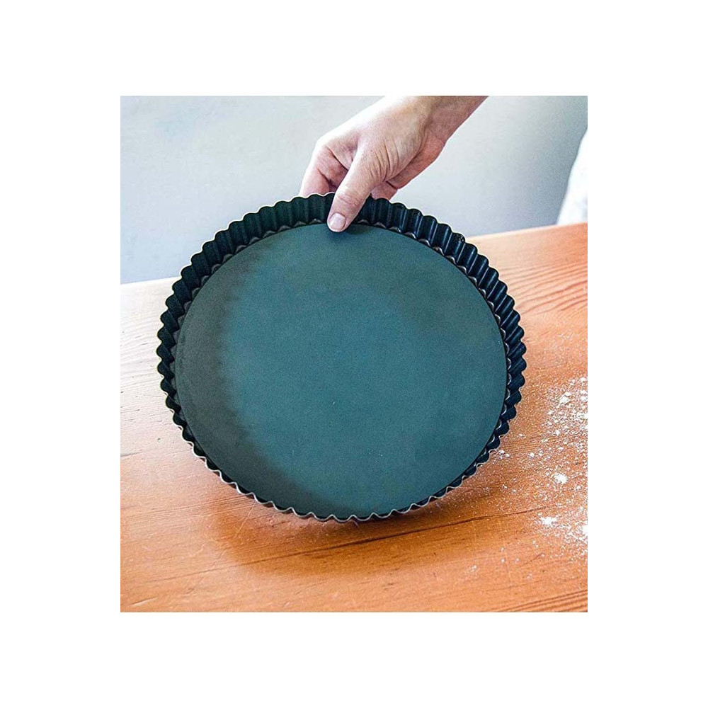 Eurochef Exopan Fluted Tart Mould With Removable Bottom, Green