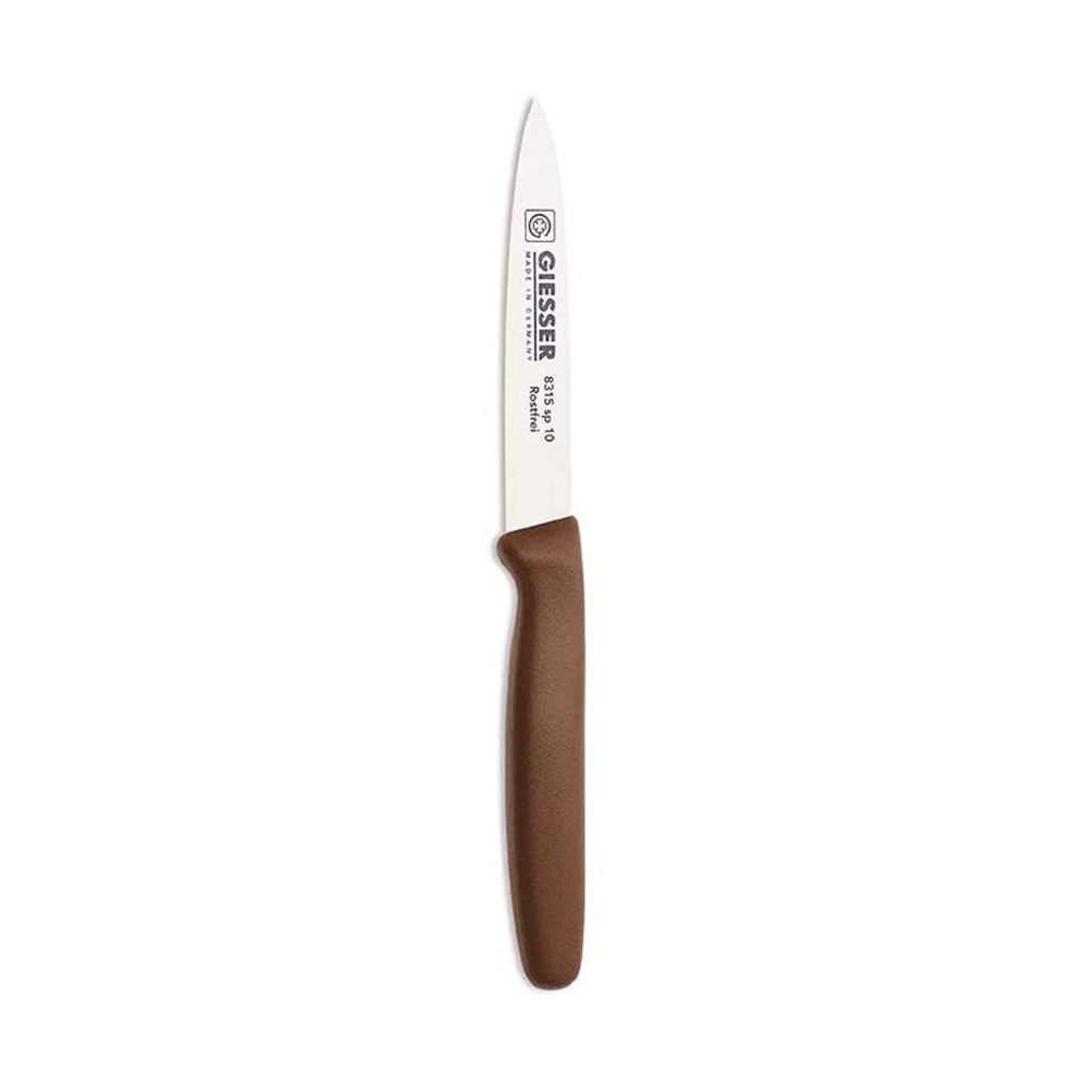Giesser Miesser Paring Knife 10 Cm Brown Handle
