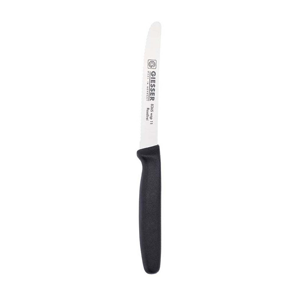 Giesser Miesser Universal Knife 11 Cm Wavy Edge Black Handle