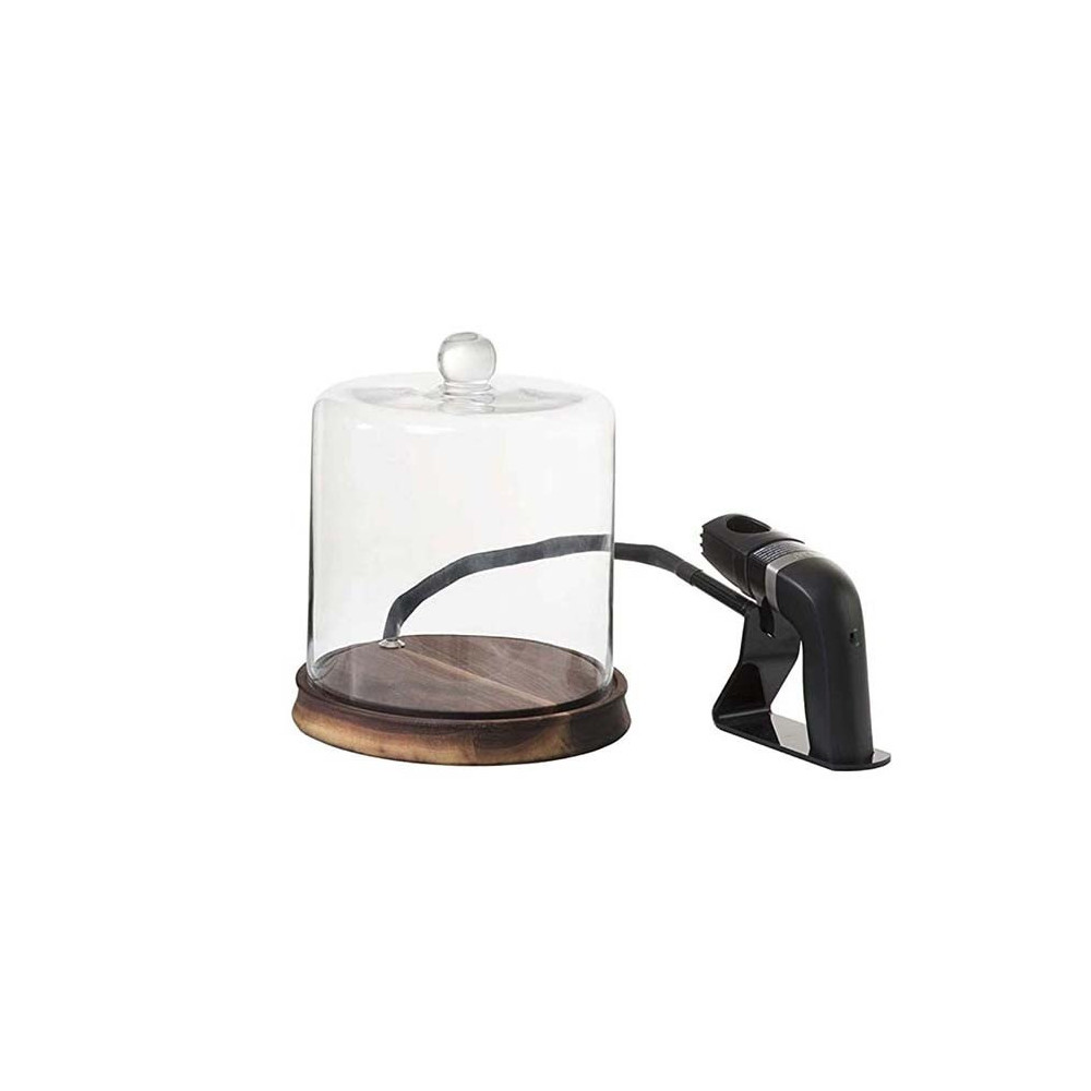 Fortessa USA Crafthouse Glass Smoke Cloche With Smoker And Chips 9