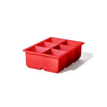 Mg Barware Large Ice Cube Mould 5 X 5Cm, 6 Cubes, Orange Silicone