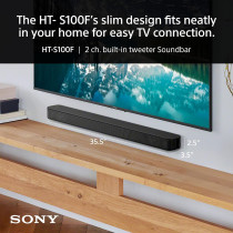 Sony HT-S100F 2.0Ch 120W Single Soundbar With Bluetooth, Bass Reflex Speaker S Force Surround, Black