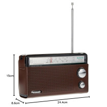 Panasonic 3 Band Portable Radio (Model: RF-562DGC1-K), Brown