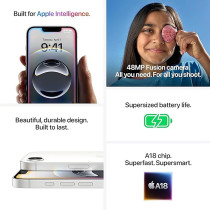 Apple iPhone 16E 5G White 128 GB, 6.1 Inch Display, UAE TRA Version