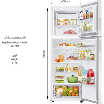 Samsung 304 Liters, Top Mount Freezer, RT31CG5004WWAE, ‎‎‎Snow White, SpaceMax Technology