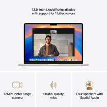 Apple 2025 MacBook Air 13inch, M4 chip 512GB with 10core CPU and 8core GPU, 16GB Unified Memory, Starlight MW103 English, International Version 1 Year Warranty