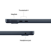 Apple 2025 MacBook Air 13inch, M4 chip, 512GB with 10core CPU and 8core GPU, 16GB Unified Memory, Midnight MW133 English International Version 1 Year Warranty