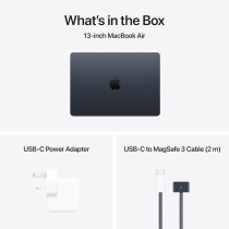 Apple 2025 MacBook Air 13inch, M4 chip, 512GB with 10core CPU and 10core GPU, 24GB Unified Memory, Midnight MC6C4 English International Version 1 Year Warranty