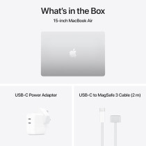 Apple 2025 MacBook Air 15inch, M4 chip 256GB with 10core CPU and 10core GPU, 16GB Unified Memory, Silver MW1G3 English International Version 1 Year Warranty