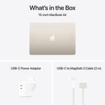 Apple 2025 MacBook Air 15inch, M4 chip 256GB with 10core CPU and 10core GPU, 16GB Unified Memory, Starlight MW1J3 English, International Version 1 Year Warranty
