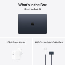 Apple 2025 MacBook Air 15inch, M4 chip, 256GB with 10core CPU and 10core GPU, 16GB Unified Memory, Midnight MW1L3 English International Version 1 Year Warranty