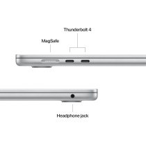 Apple 2025 MacBook Air 15inch, M4 chip 512GB with 10core CPU and 10core GPU, 16GB Unified Memory, Silver MW1H3 English, International Version 1 Year Warranty