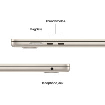 Apple 2025 MacBook Air 15inch, M4 chip 512GB with 10core CPU and 10core GPU, 16GB Unified Memory, Starlight MW1K3 English, International Version 1 Year Warranty