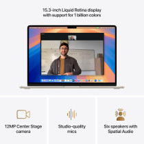 Apple 2025 MacBook Air 15inch, M4 chip 512GB with 10core CPU and 10core GPU, 16GB Unified Memory, Starlight MW1K3 English, International Version 1 Year Warranty