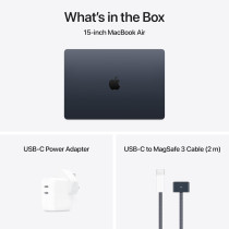 Apple 2025 MacBook Air 15inch, M4 chip 512GB with 10core CPU and 10core GPU, 16GB Unified Memory, Midnight MW1M3 English, International Version 1 Year Warranty