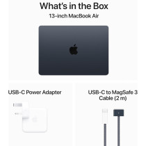 Apple 2024 MacBook Air 13inch, M3 chip with 512GB 8‑core CPU and 10‑core GPU, 24GB Unified Memory, MC8Q4 Midnight International Version 1 Year Warranty