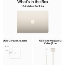 Apple 2024 MacBook Air 13inch, M3 chip with 512GB 8‑core CPU and 10‑core GPU, 24GB Unified Memory, MC8P4 Starlight International Version 1 Year Warranty