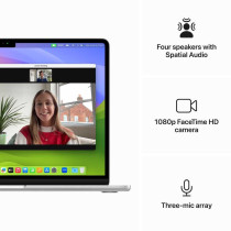 Apple 2024 MacBook Air 13inch, M3 chip with 512GB 8‑core CPU and 10‑core GPU, 24GB Unified Memory, MC8N4 Silver International Version 1 Year Warranty