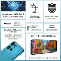 Motorola Moto G75 256GB 8GB Aqua Blue 5G Smartphone