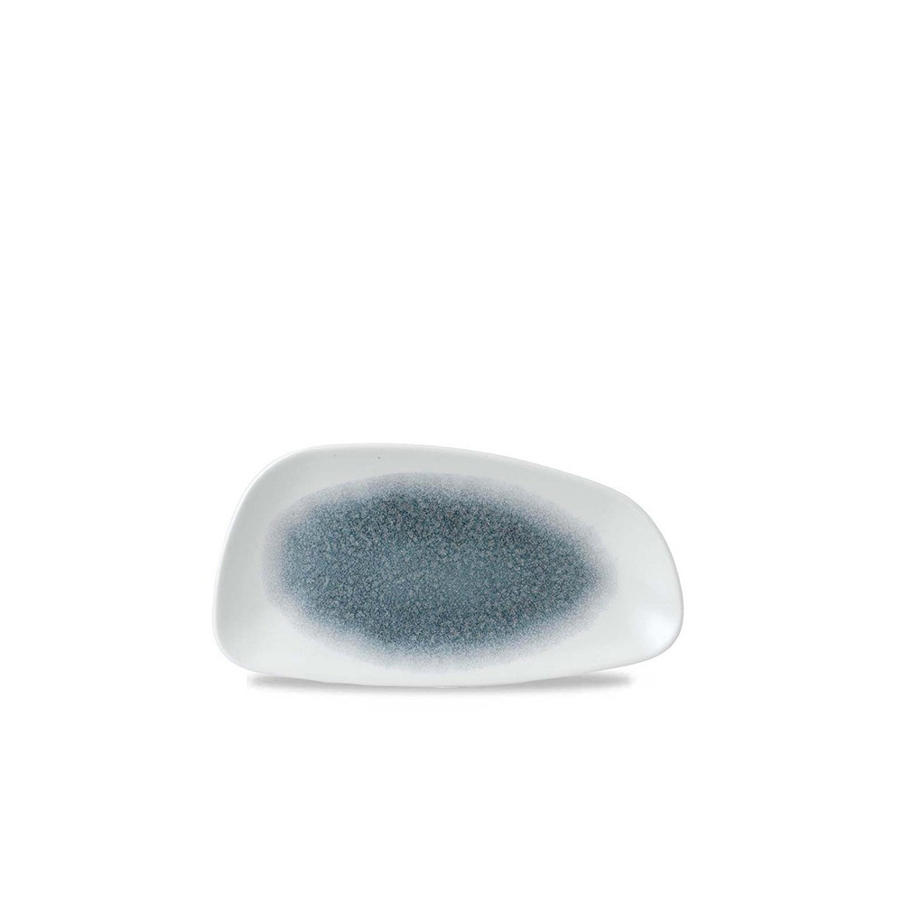 Churchill Raku Topaz Blue Chefs Geo Plate, 30 X 15.5 Cm