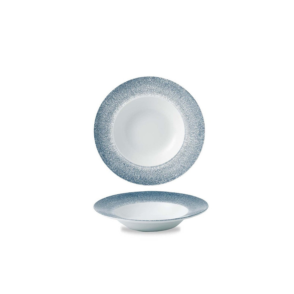 Churchill Raku Topaz Blue Profile Wide Rim Bowl Med 24 Cm