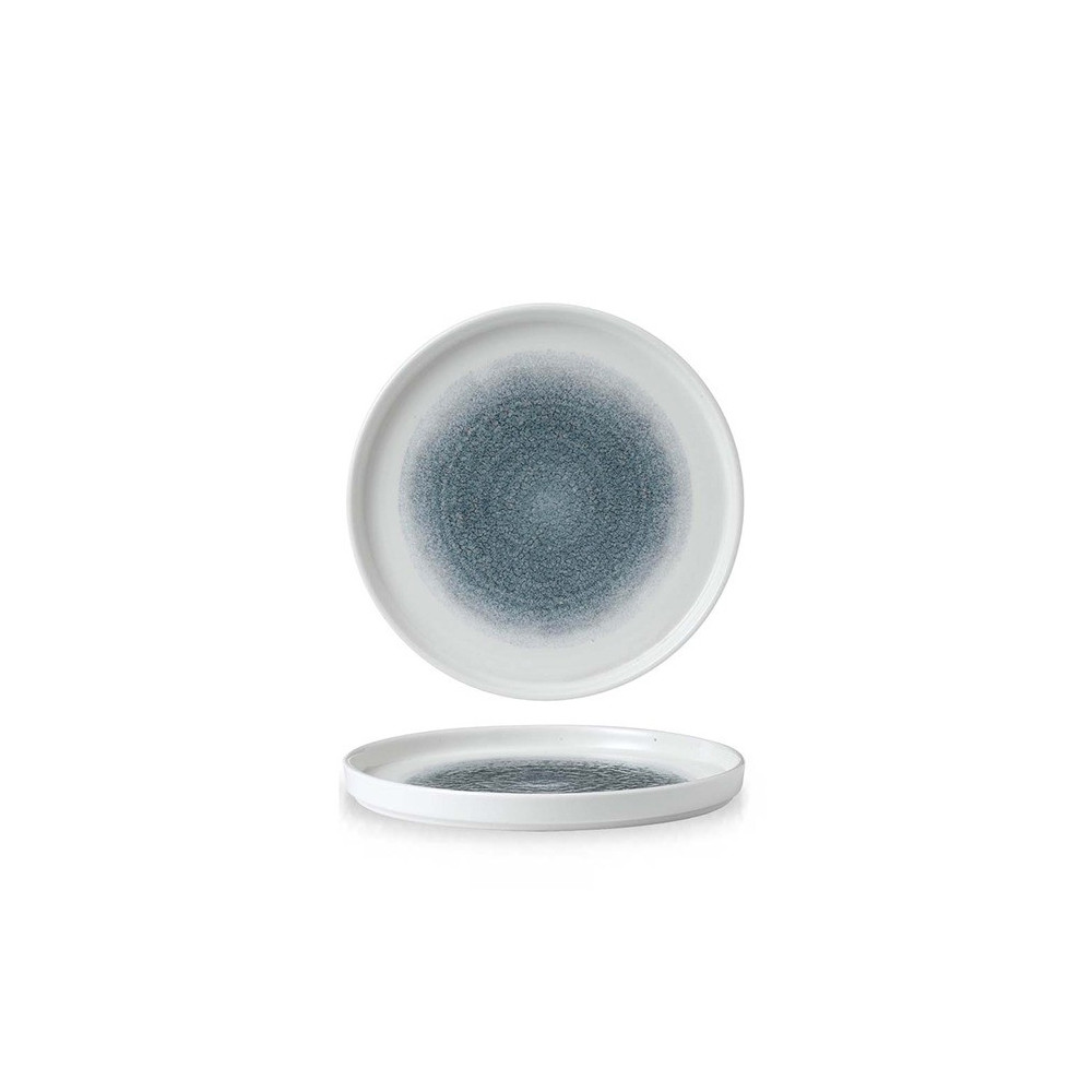 Churchill Raku Topaz Blue Walled Plate, 21 Cm, H2 Cm