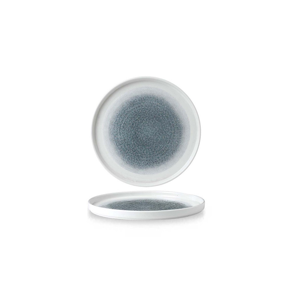 Churchill Raku Topaz Blue Walled Plate, 26 Cm