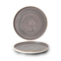 Churchill Stonecast Grey Walled Plate 11