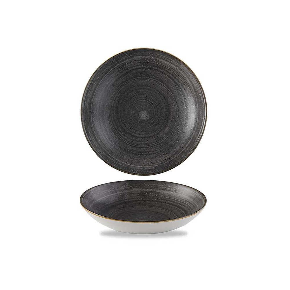 Churchill Stonecast Raw Black Coupe Bowl, 182 Mm